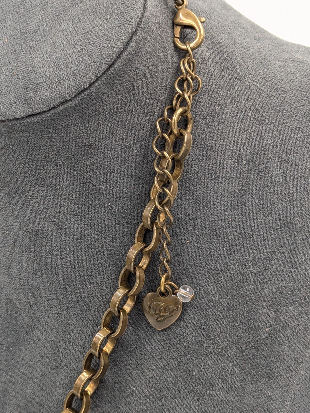 Betsey Johnson Whiteout Collection Necklace Black Clear Grey Art Deco Inspired