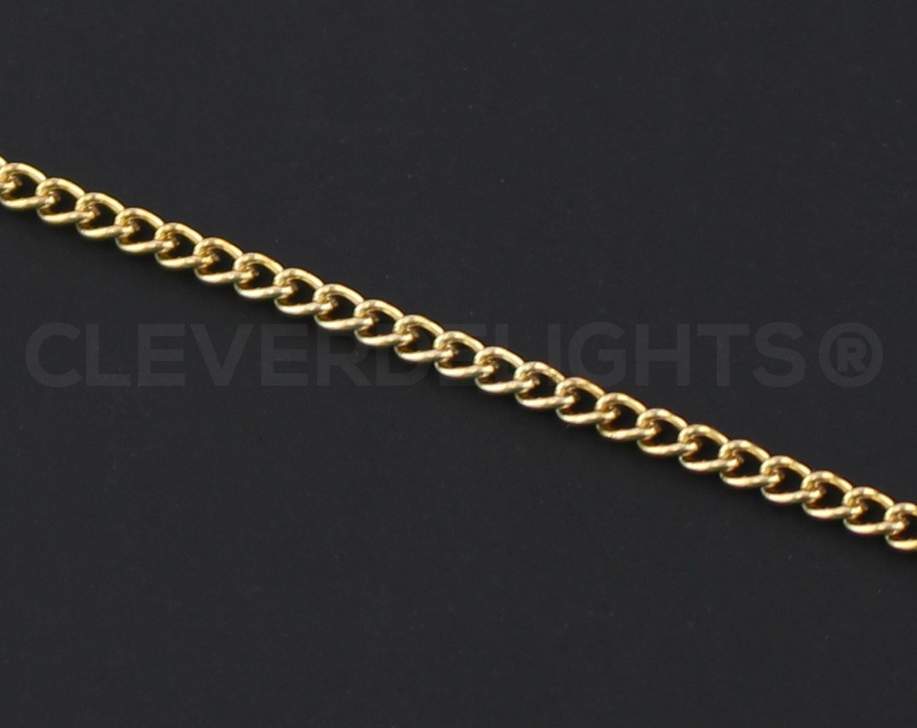 Ts Curb Chain Spool 2.2x3mm Link Gold Color 30 Feet Bulk Chain
