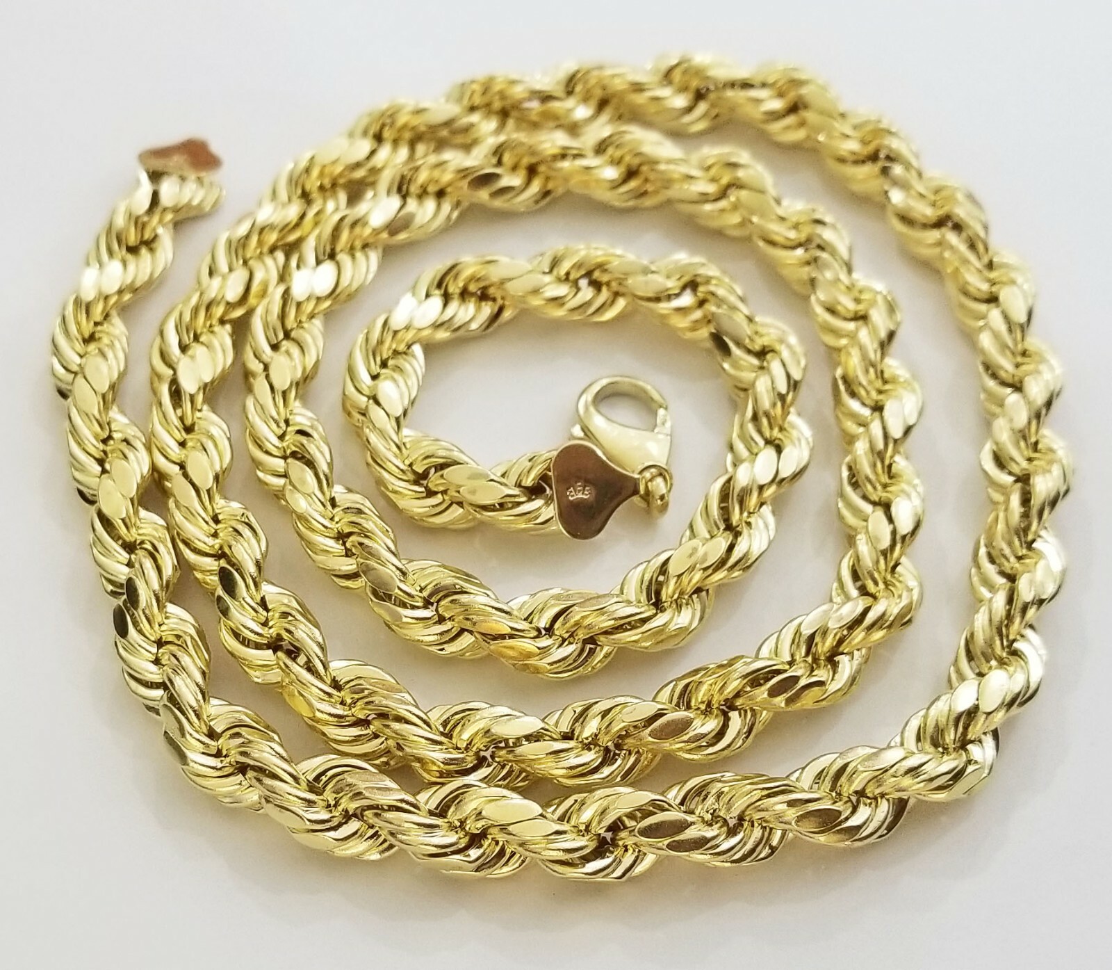 REAL 10k Yellow Gold Rope Chain Necklace 10mm 26″