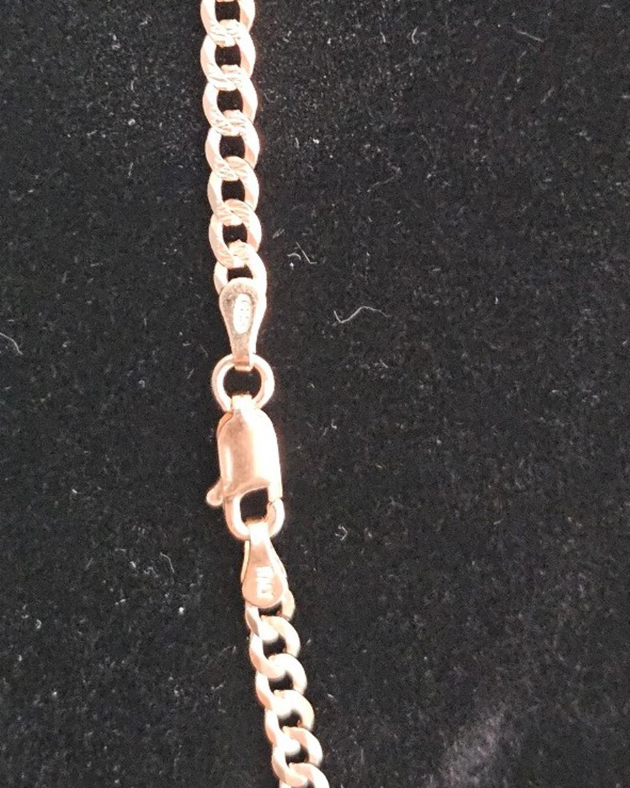 22in 3mm Rose Gold Curb Bracelet Necklace