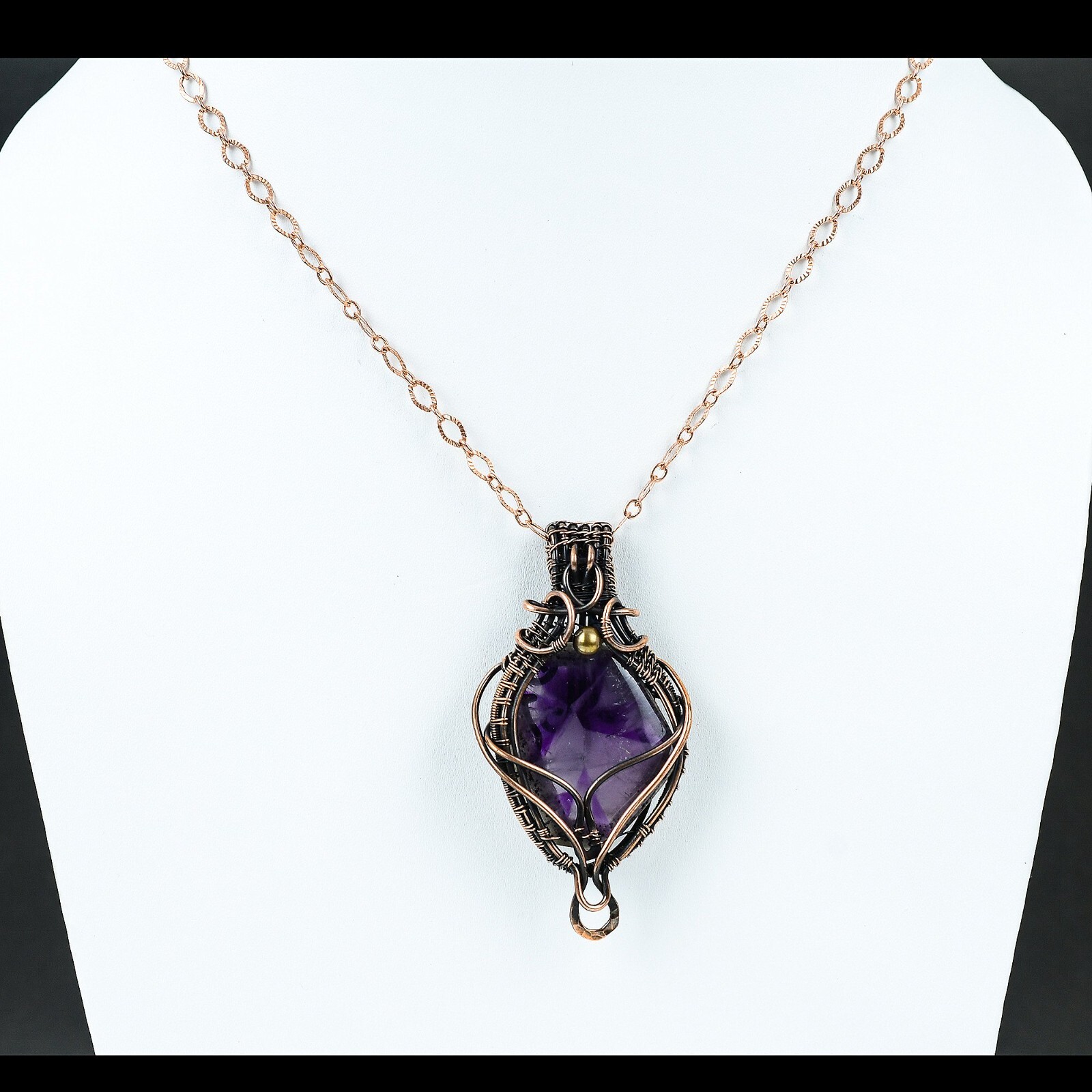 Super 23 Amethyst Gemstone Jewelry Copper Wire Wrapped Pendant For Women 2.76″