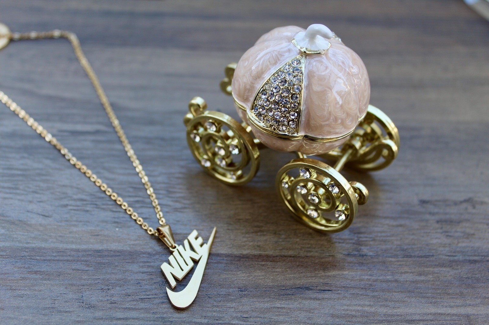 Nike Swoosh 18K Gold Necklace