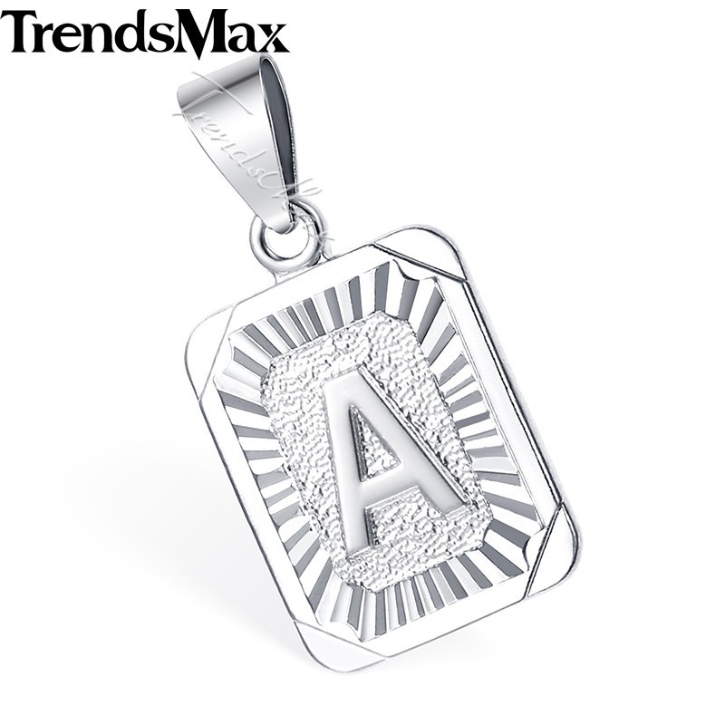 White/Yellow Gold Filled ALPHABET Initial Letter A-Z Pendant Charm Hot Wholesale