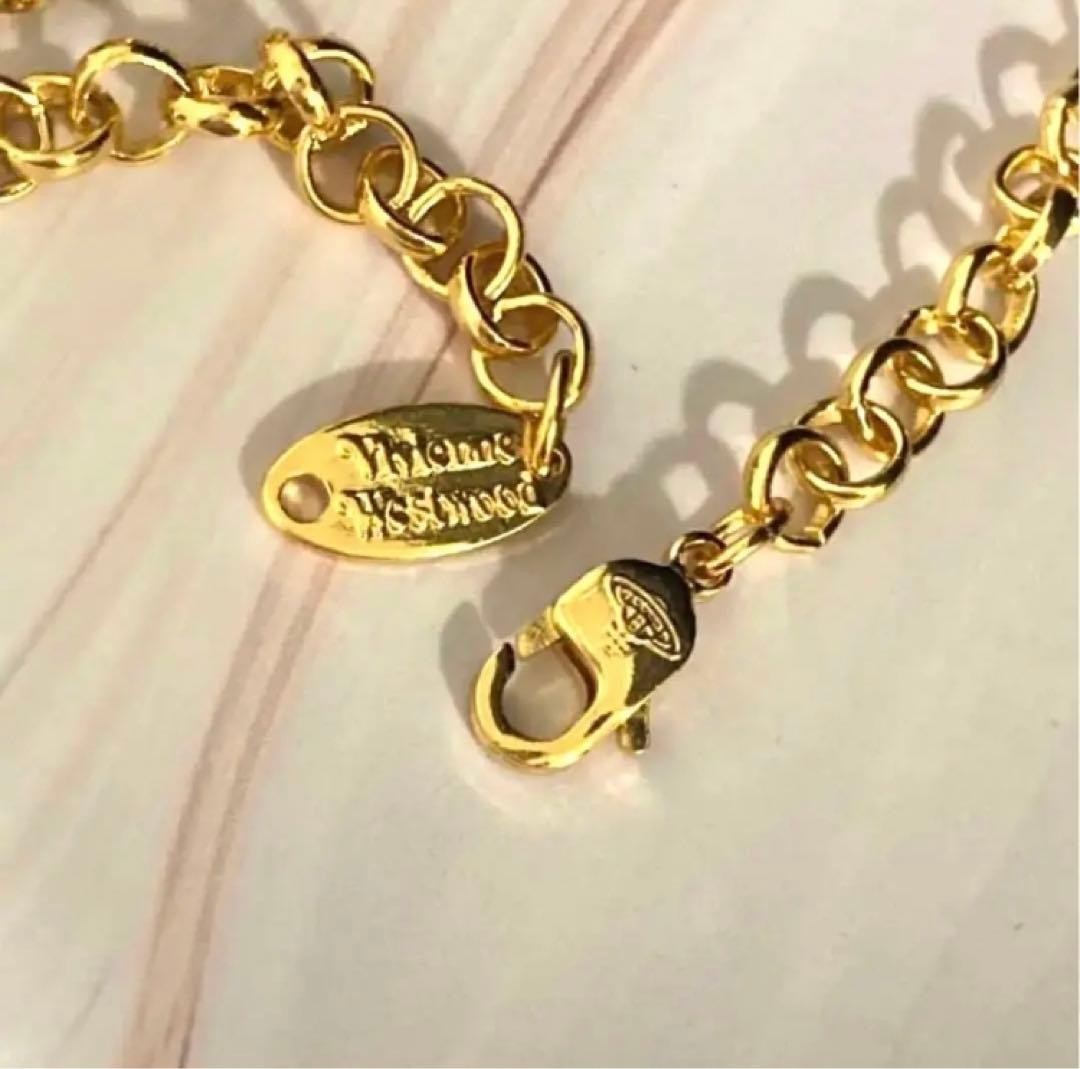 Vivienne Westwood Necklace pearl Small Orb gold w/drawstring [E0090