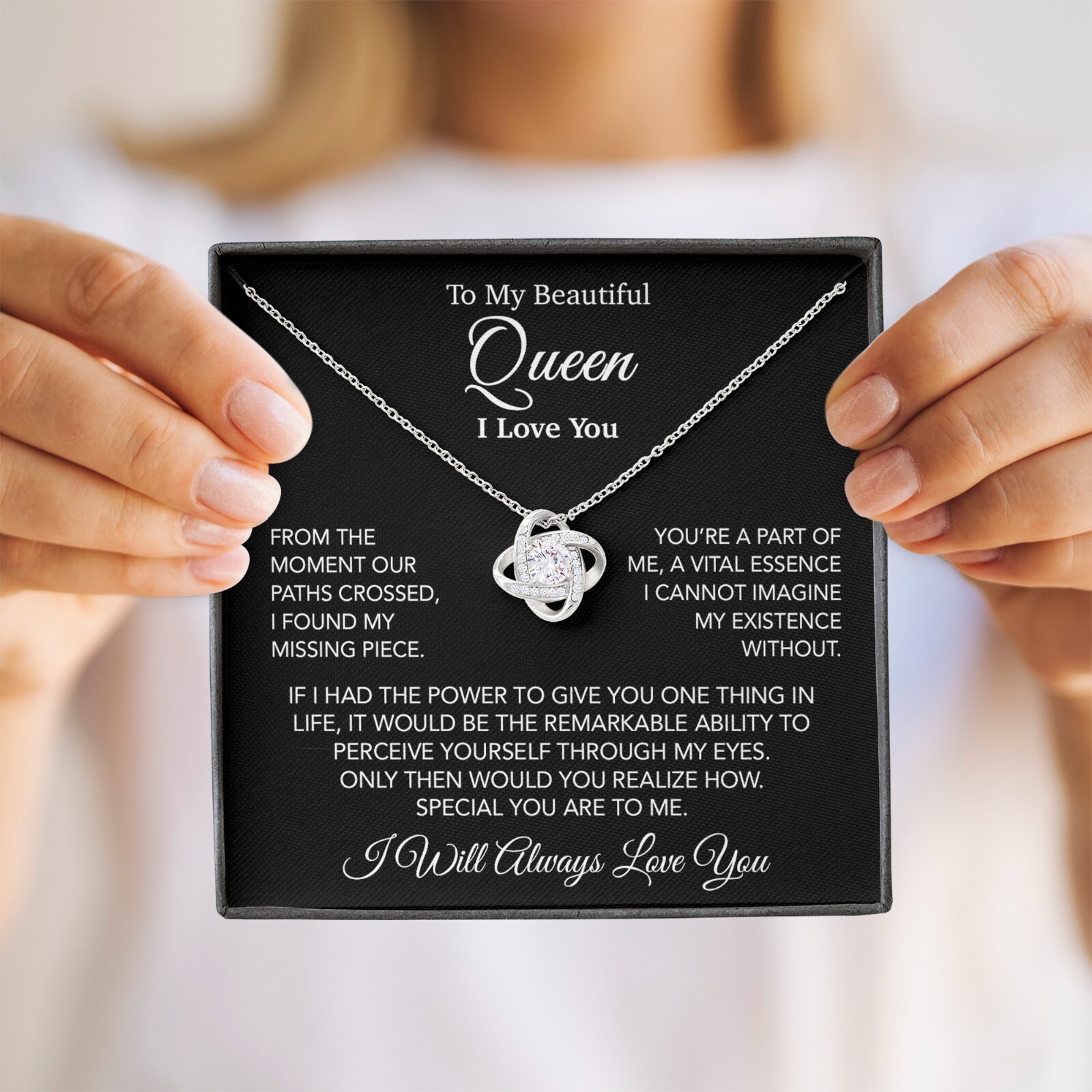 To My Queen Necklace, Anniversary Gift For Wife, Girlfriend Necklace