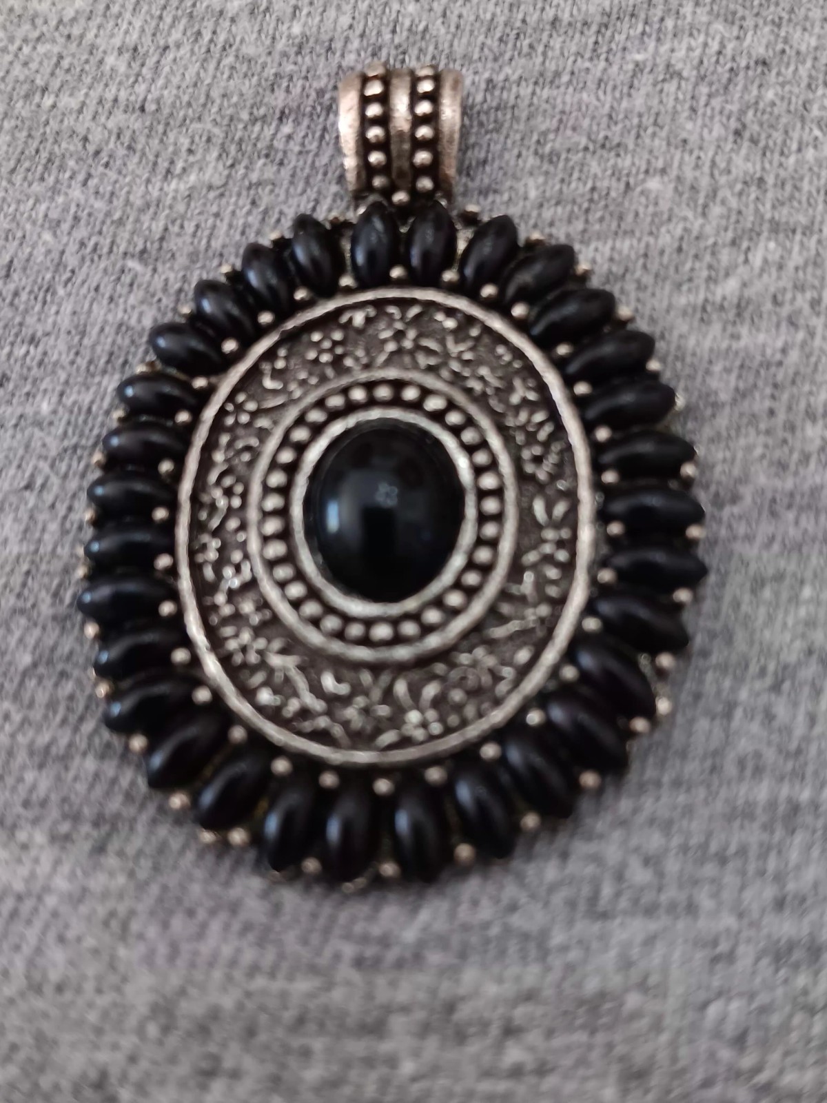Black and Metal Pendant Detailed for Chain Western Bohemian Gothic Retro