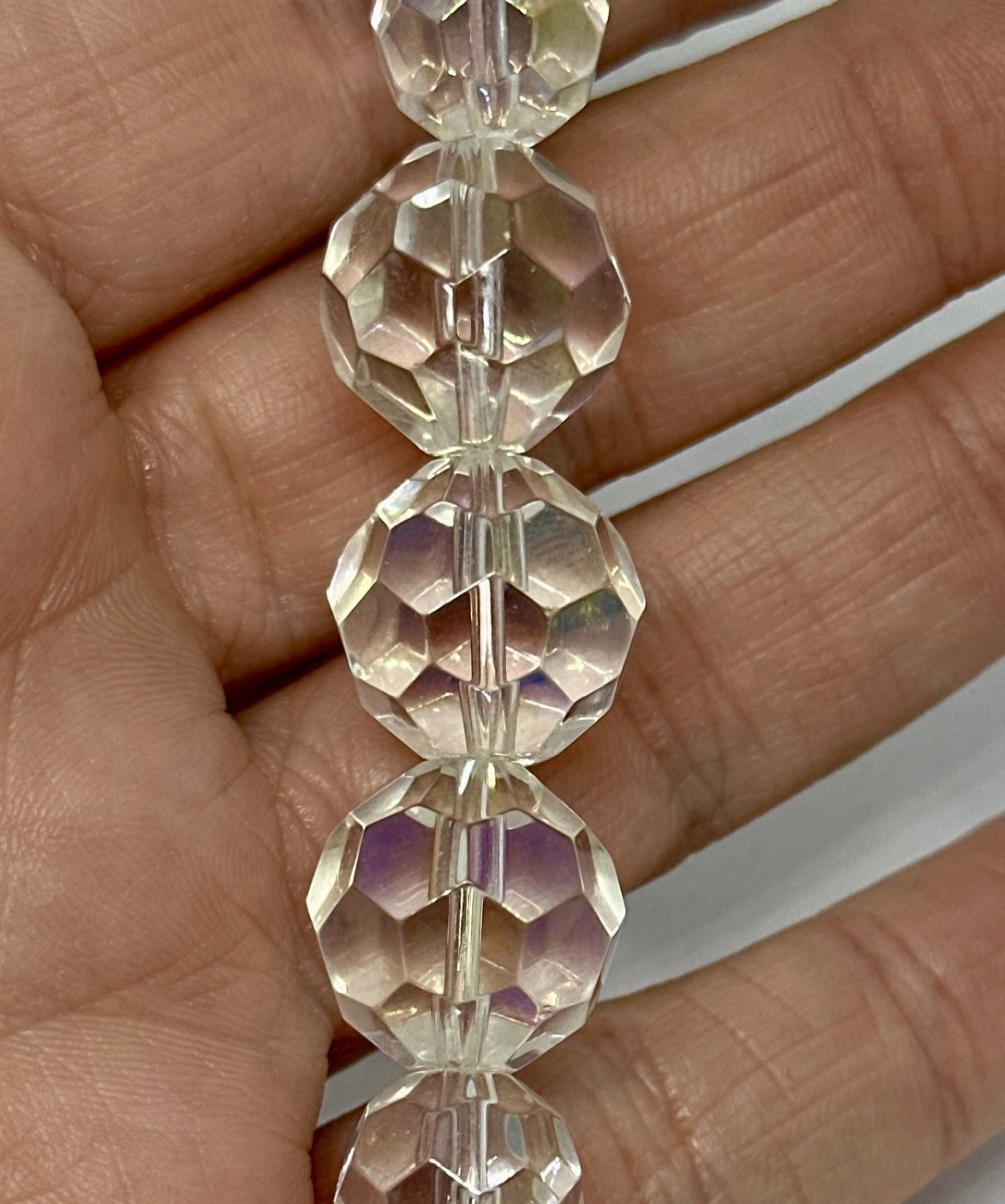 Crystal AB Single Strand Art Deco Necklace Rainbow Colors 17″-20″ Adj. Necklace