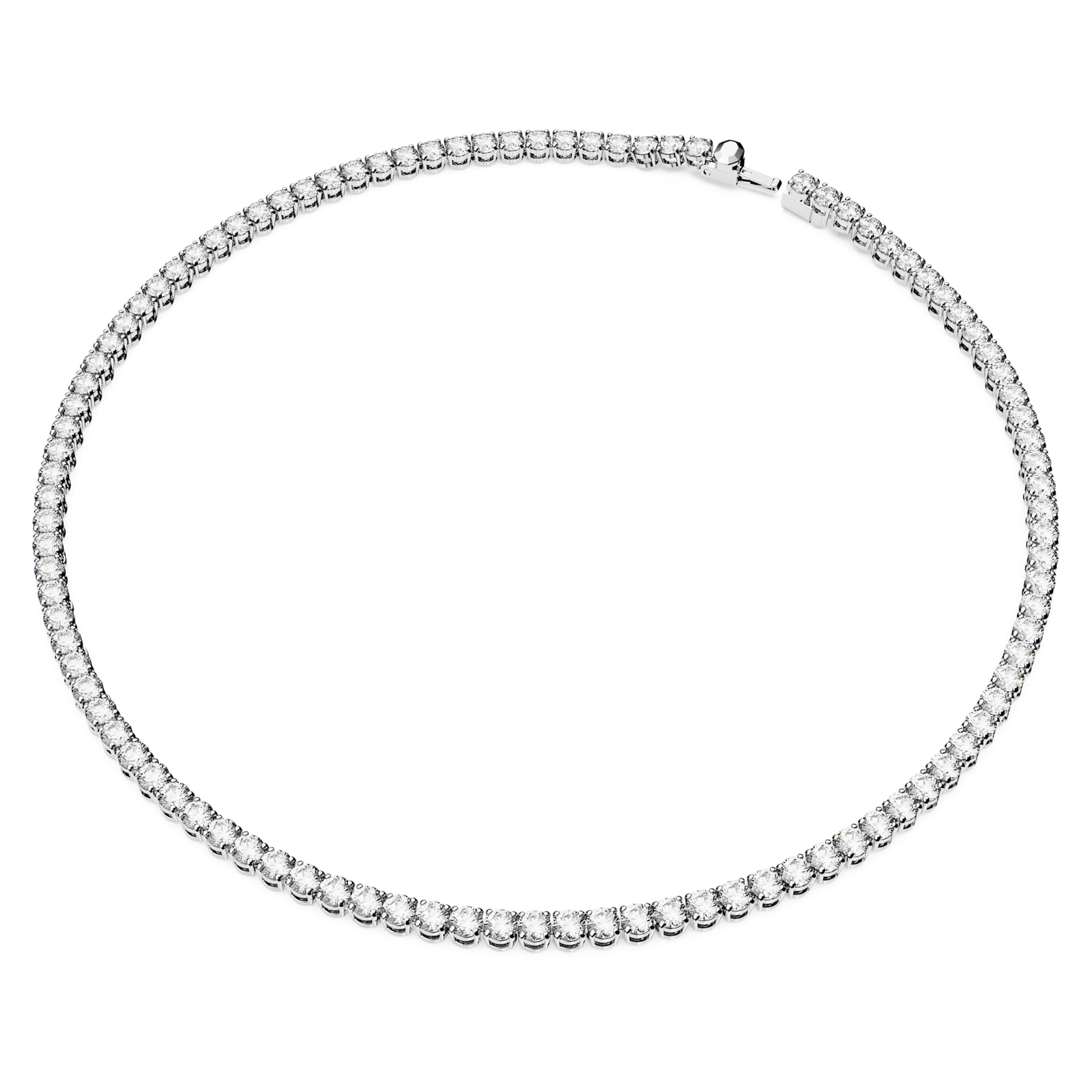 Swarovski Matrix Tennis Necklace Round Cut White Rhodium Plated 5681796