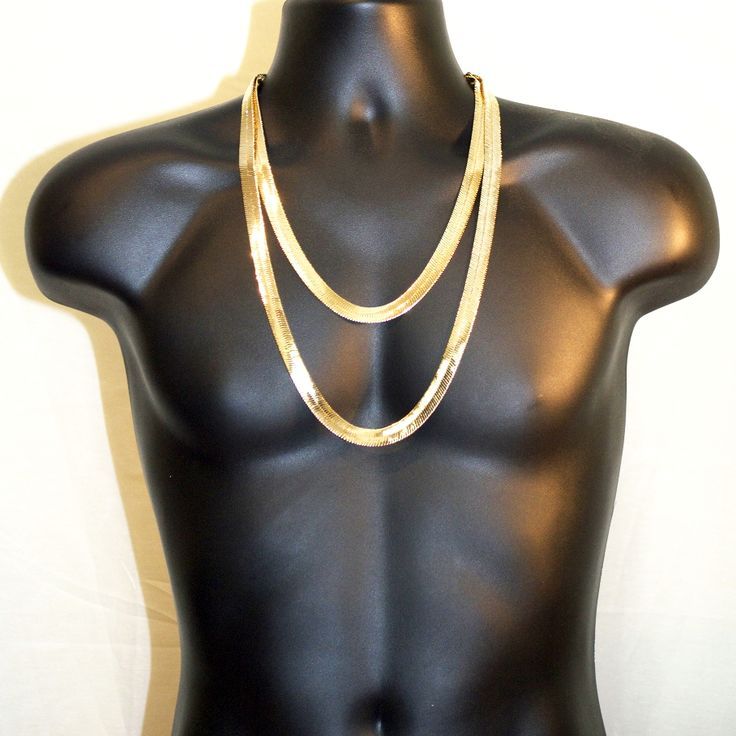 Hip Hop 14K Stamped Herringbone Gold PT 4mm to 14mm, 20″ 24″ 30″ Chain Necklace