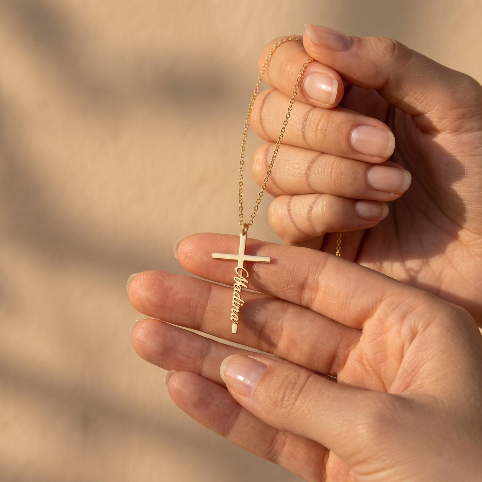 Personalized Cross Name Necklace Pendant Men Women Gifts for Family 3 Styles