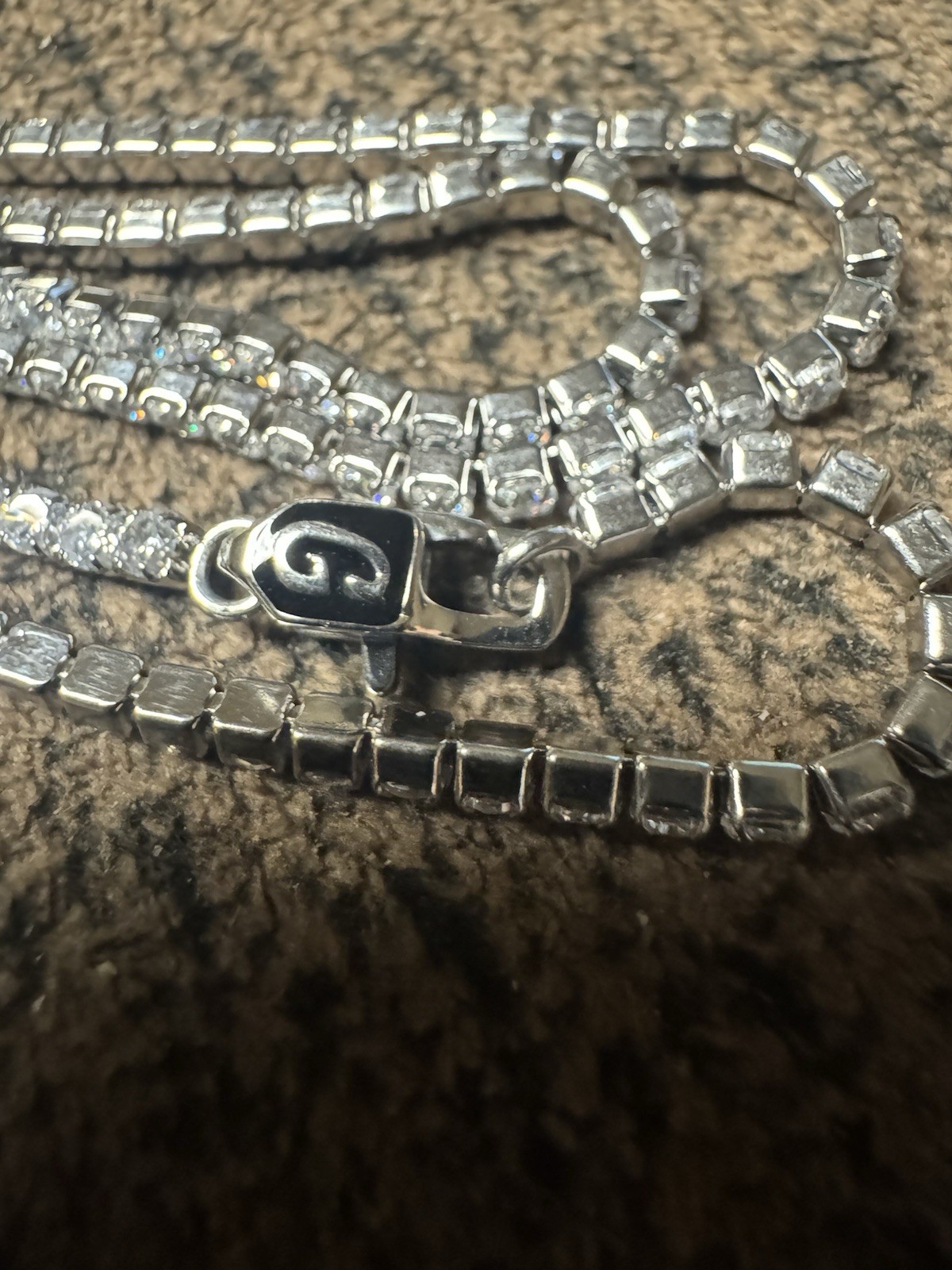 GLD 22 Inch Micro Tennis Necklace 2.5mm 14K White Gold Plated / CZ Stones