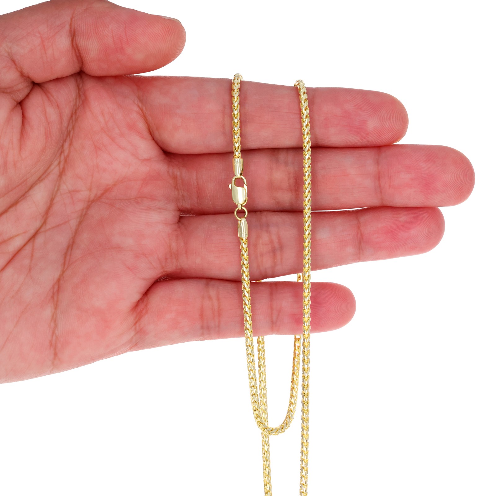 14K Yellow Gold Solid Franco 1mm-6mm Diamond Cut Chain Necklace Bracelet 7″-30″