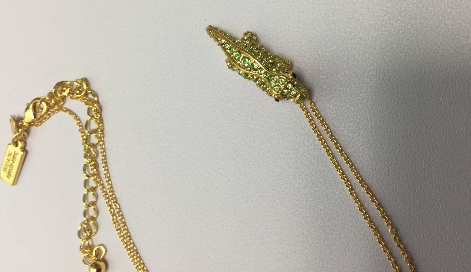 KATE SPADE NEW YORK Swamped Pavé Alligator Mini Pendant Necklace New