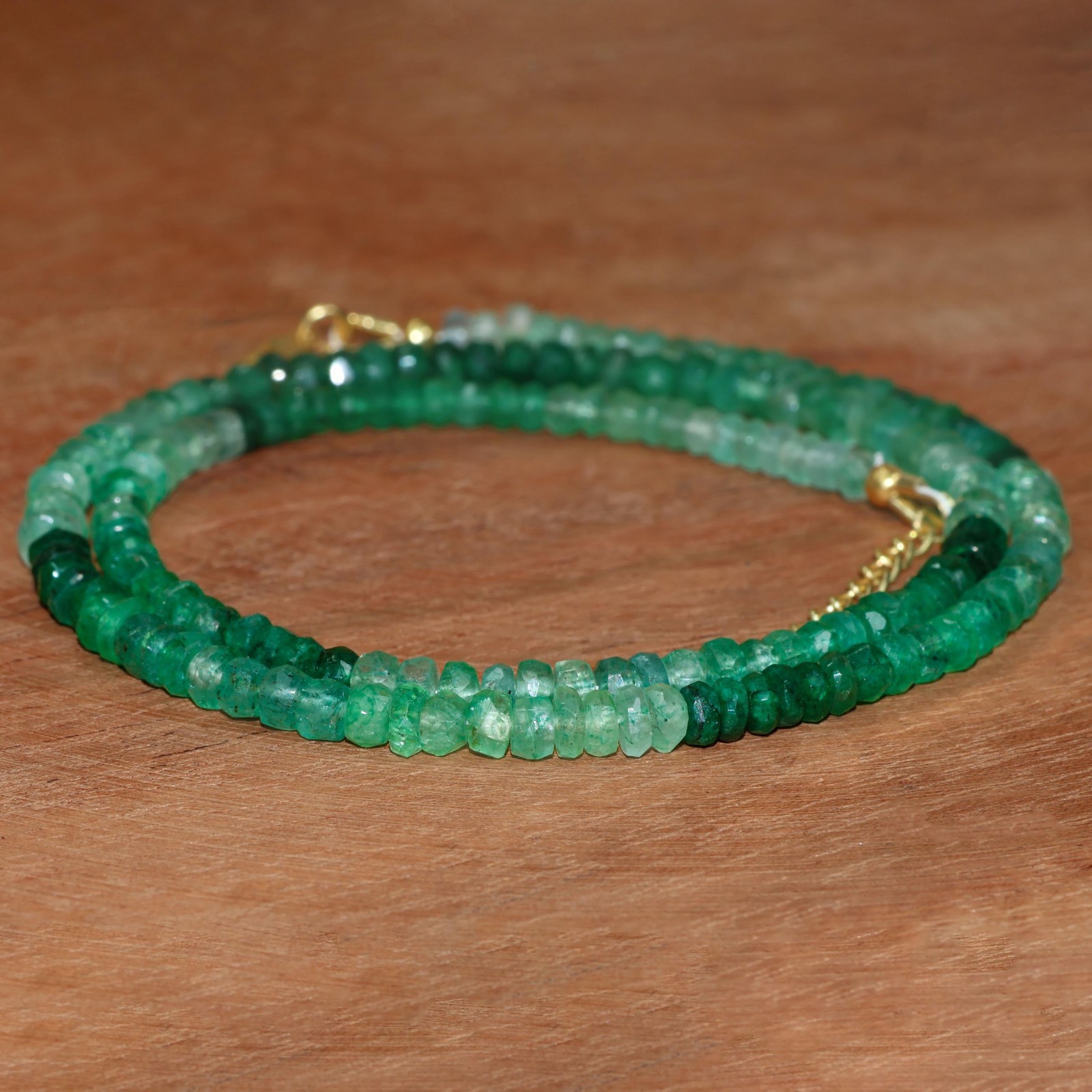 Faceted Emerald Gemstone Beads Necklace, Emerald Beaded Necklace, Gift for her
