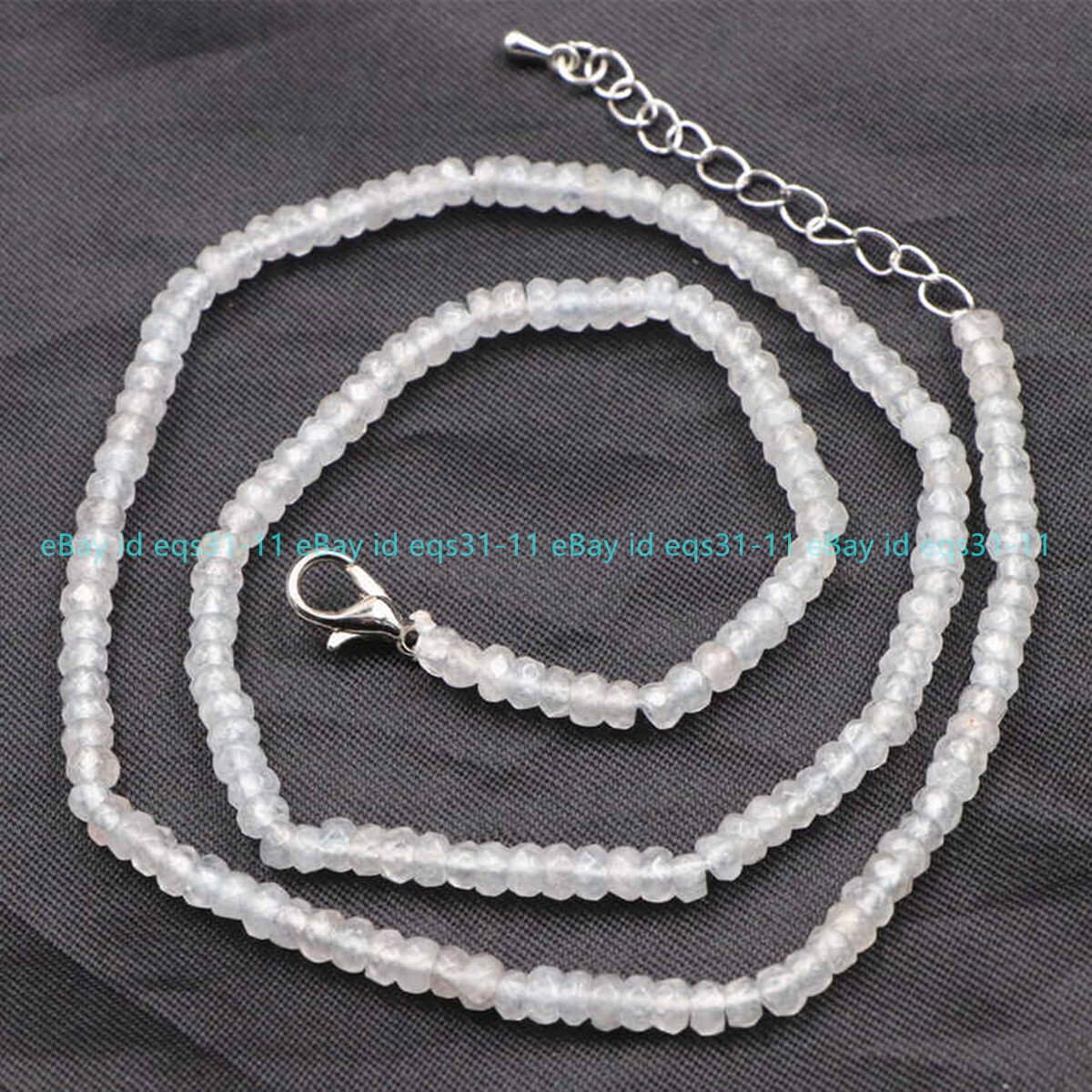Exquisite 2x4mm Natural White Crystal Rondelle Gems Bead Necklace Bracelet Set