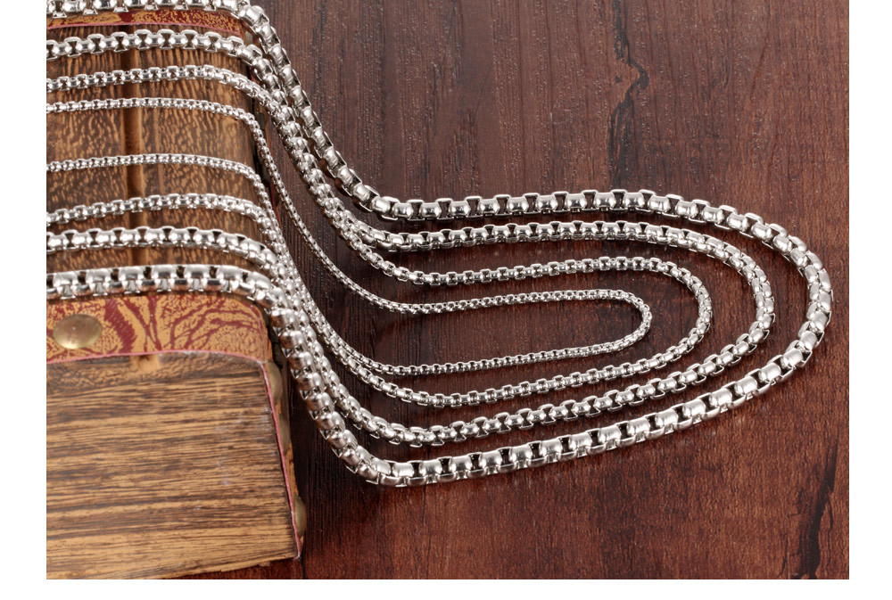 18-32” Lot 5x Silver Fashion Stainless steel Chains Round Rolo chain Necklace