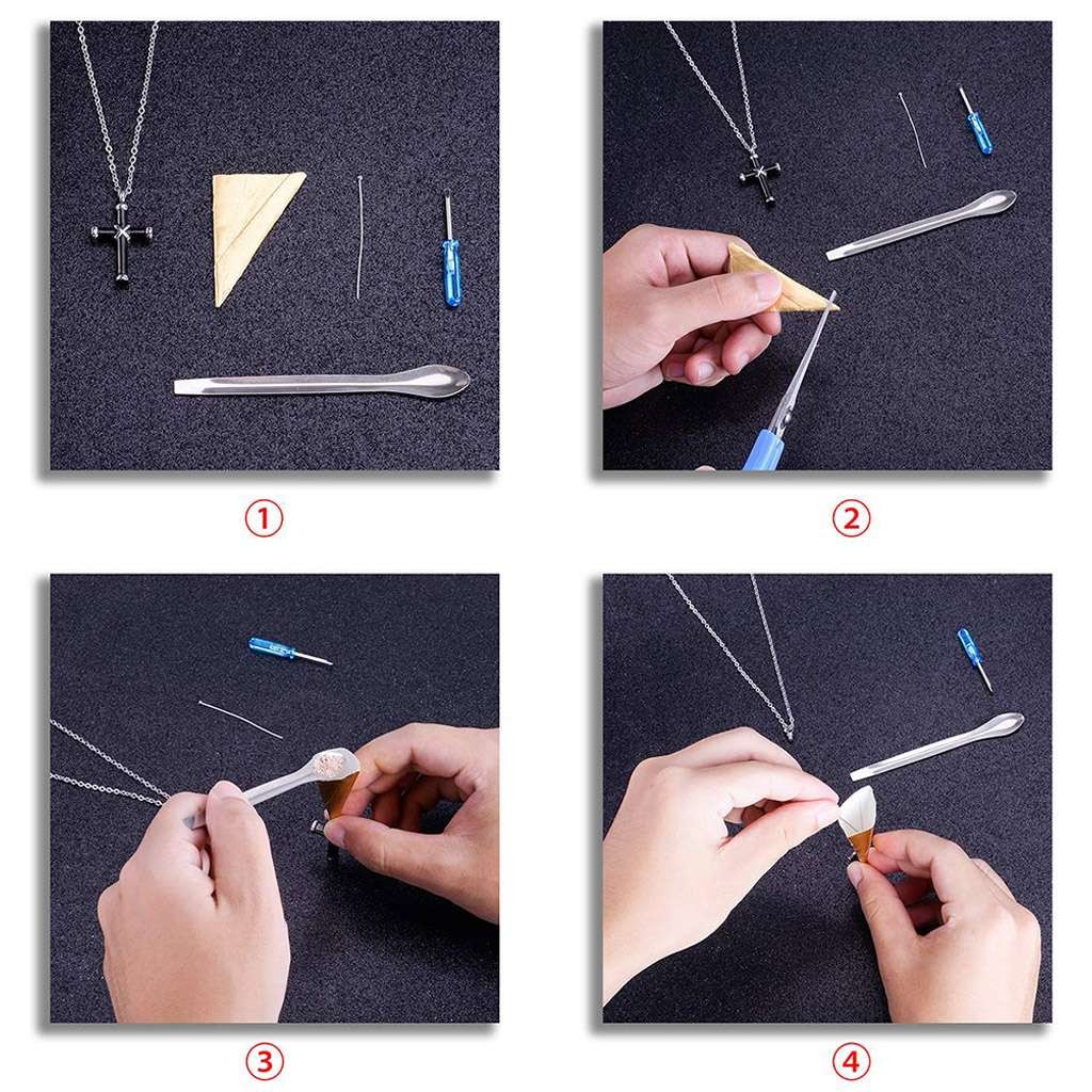 Stainless Steel Adult Unisex Figaro Chain Necklace Cross Pendant Memorial Gift