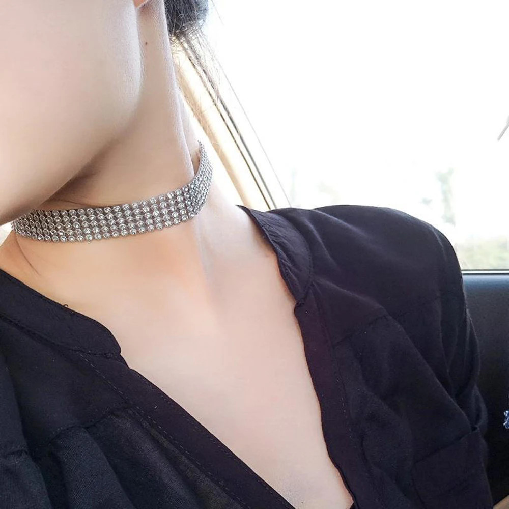 Punk Hip Hop Rhinestone Choker Necklace Women’s Style Collar Jewelry Gift