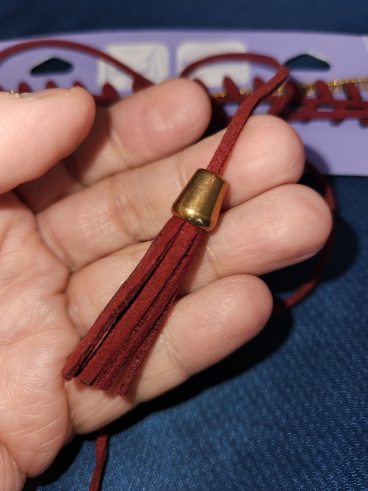 Claires Adjustable 2 Layer Faux Leather Dark Red Chokers Also Can Be Headband.