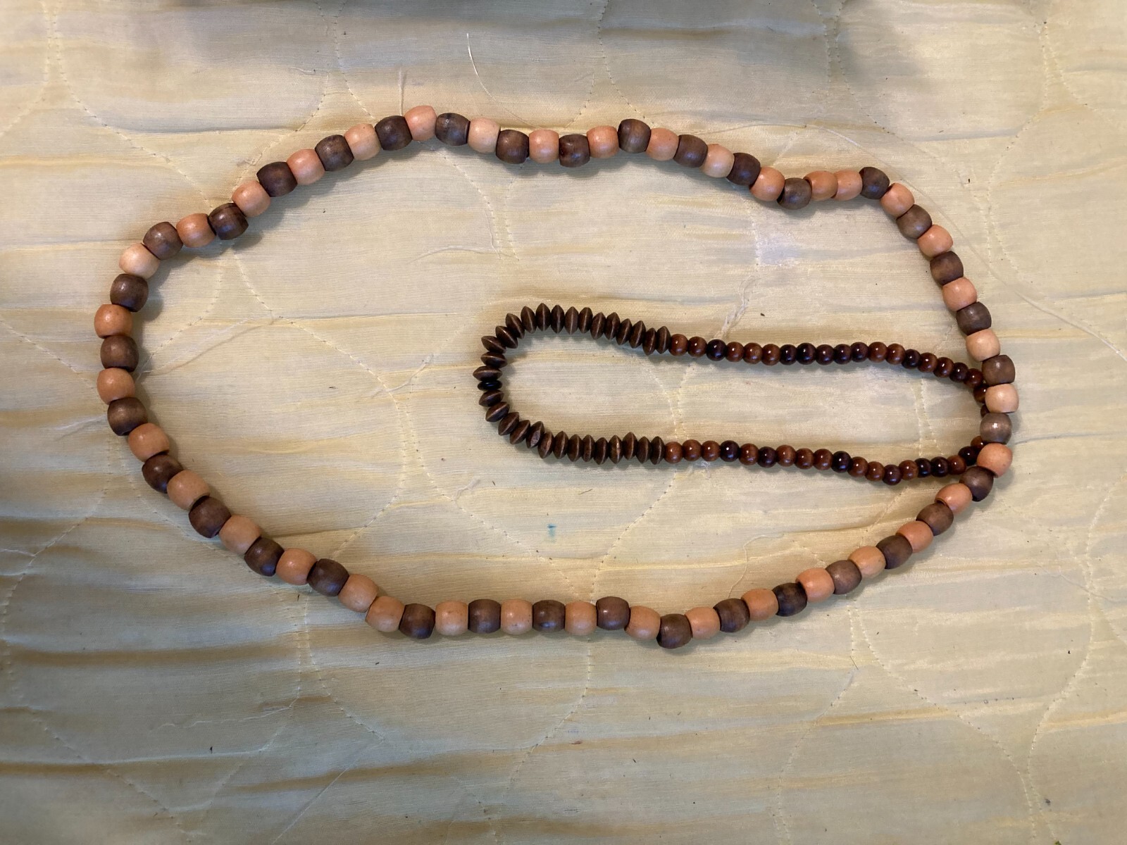 Smooth Wooden Bead 15 in Necklace and Coffee Colored Bead Necklace