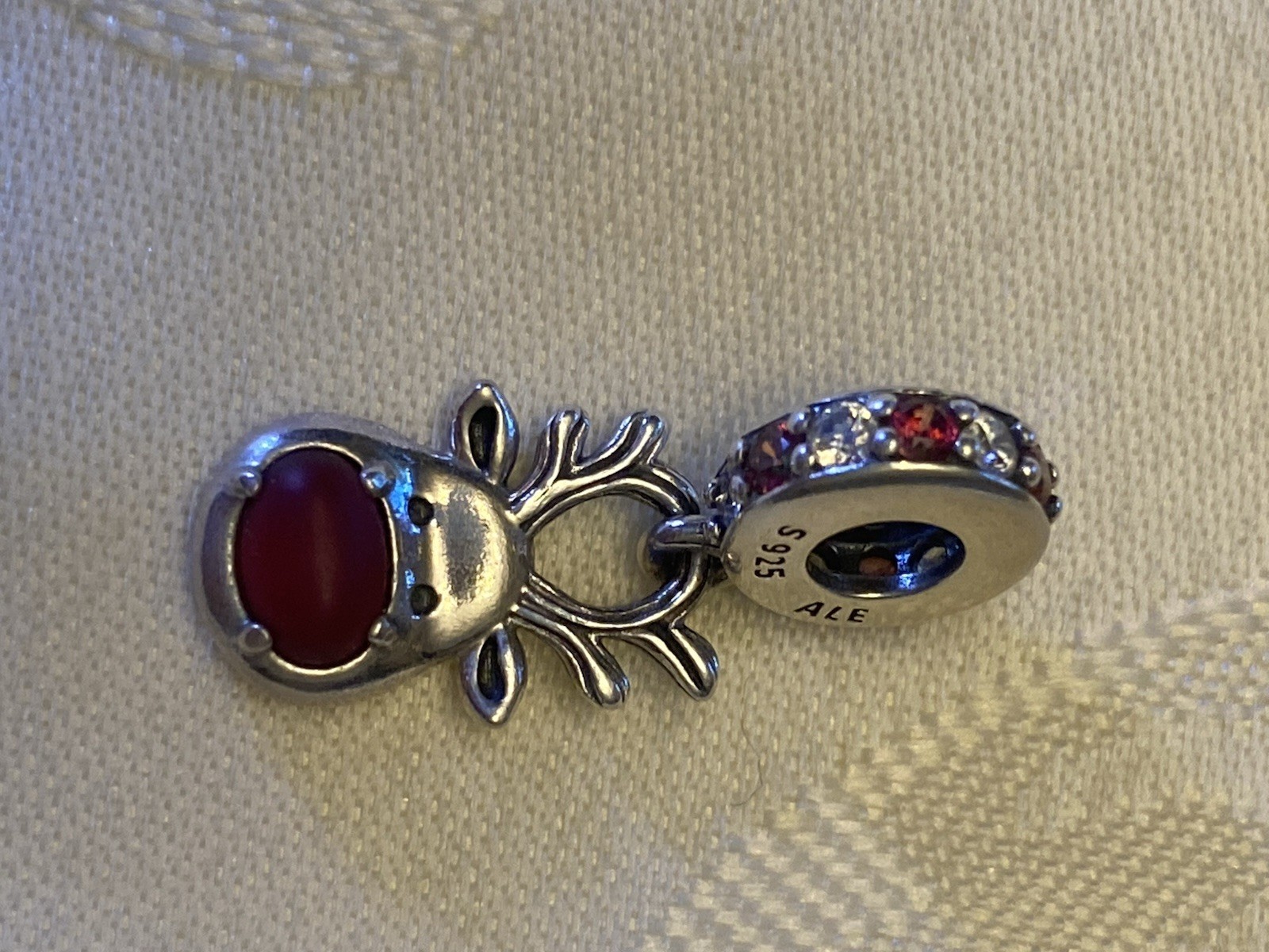 Pandora necklace & O Ring Pendant Holder, Disney Charms & Rudolph (all Pandora)