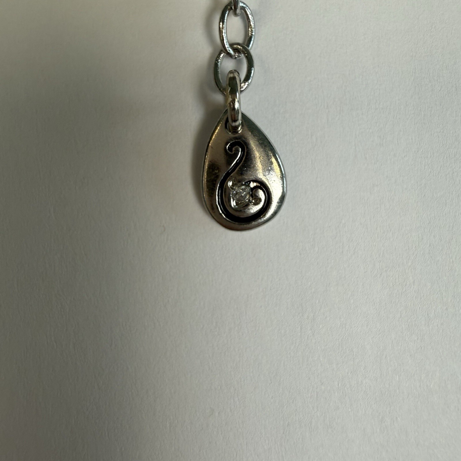 Scroll By Dillards Silver Tone Pendant Necklace Multi Strand Faux Leather NWT