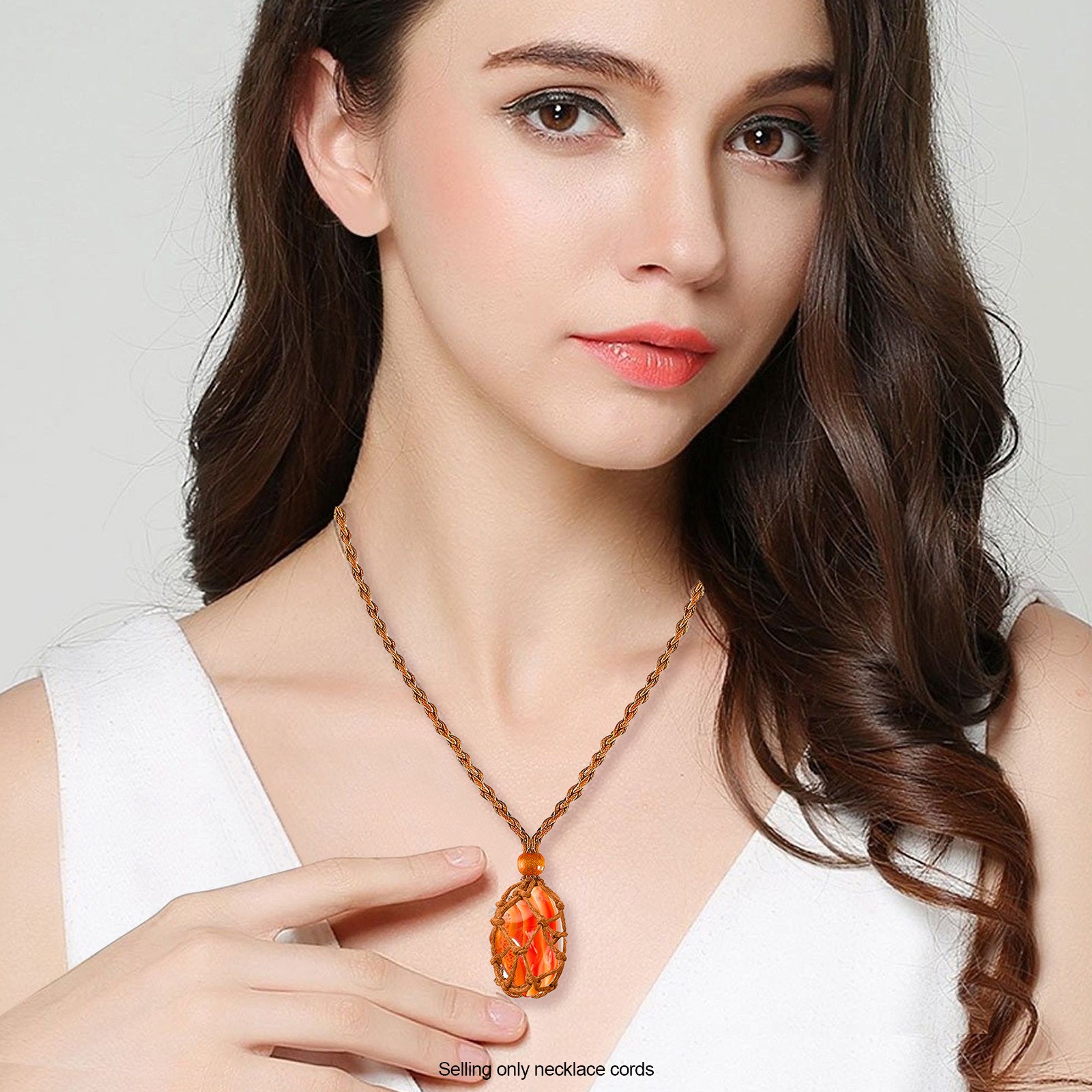 10X Crystal Holder Necklace Bracelet Set Adjustable Stone Cage Cord DIY Jewelry