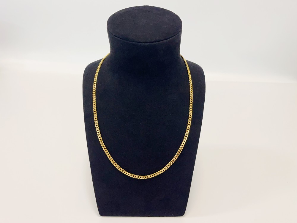 Solid 18K Yellow Gold 4mm Cuban Curb Chain Necklace 22″Italian Made Mens Jewelry