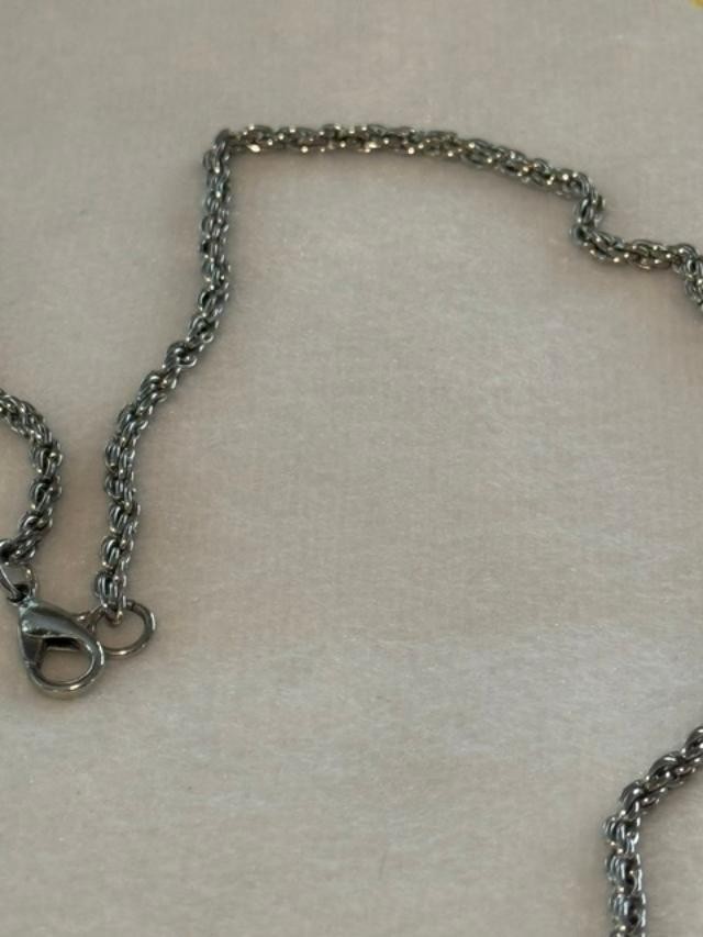 Silver Tone Five Heart Cluster Pendant Rope Chain Necklace 30 Inch