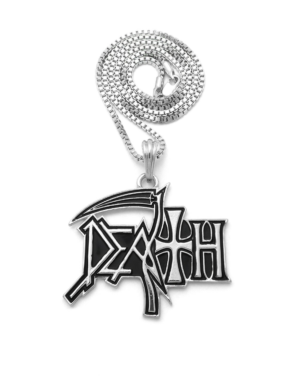 Death Metal Band Pendant 18″,20″,24″ Box, Cuban, Rope Chain Necklace XSP815