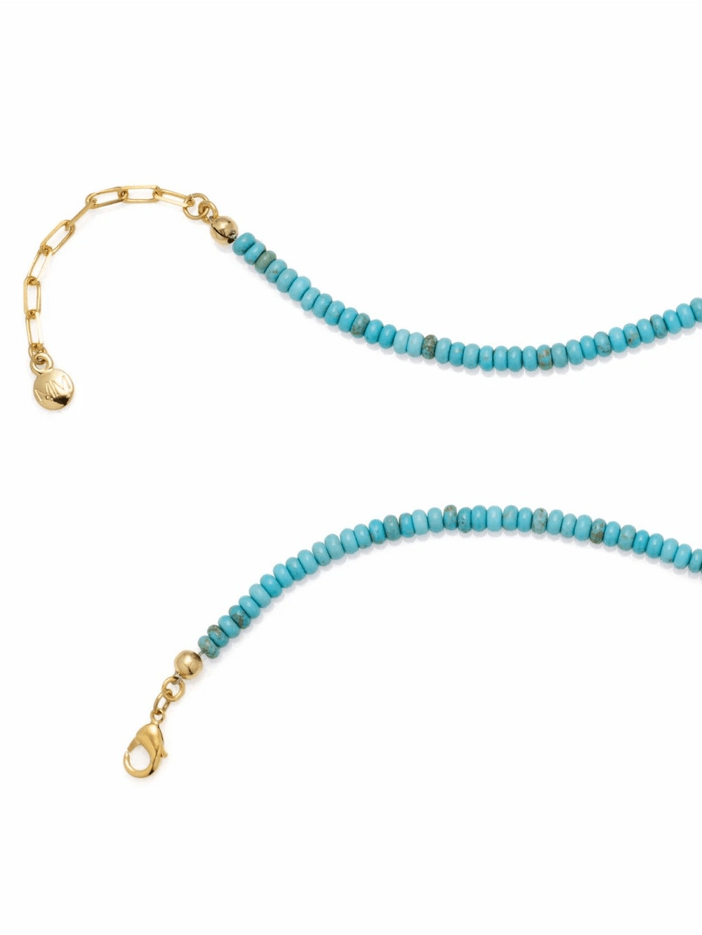 X – Initial Turquoise Beaded Necklace by Mayamar