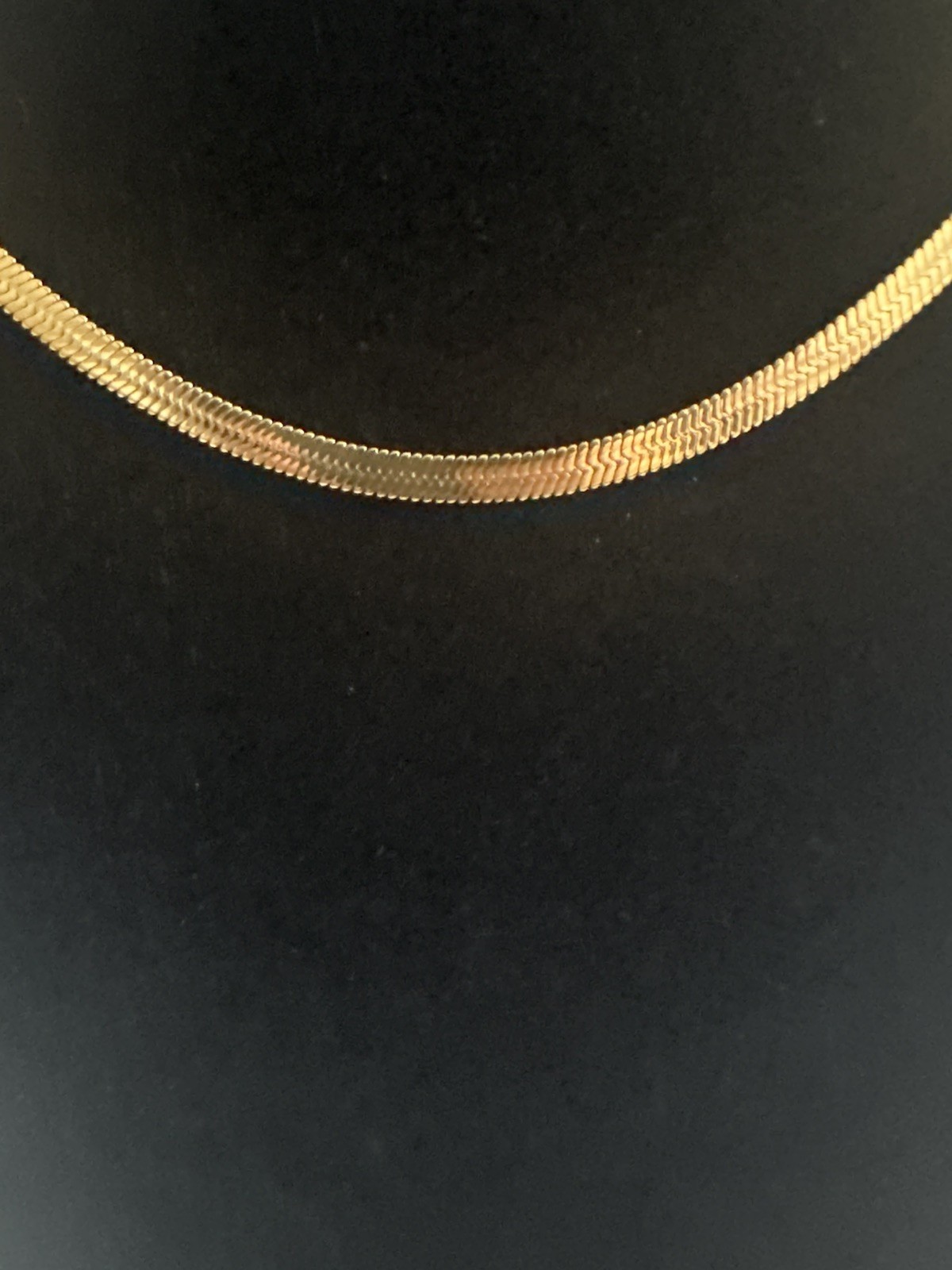S. steel Beautiful Gold Tone Herringbone Chain Necklace Jewelry