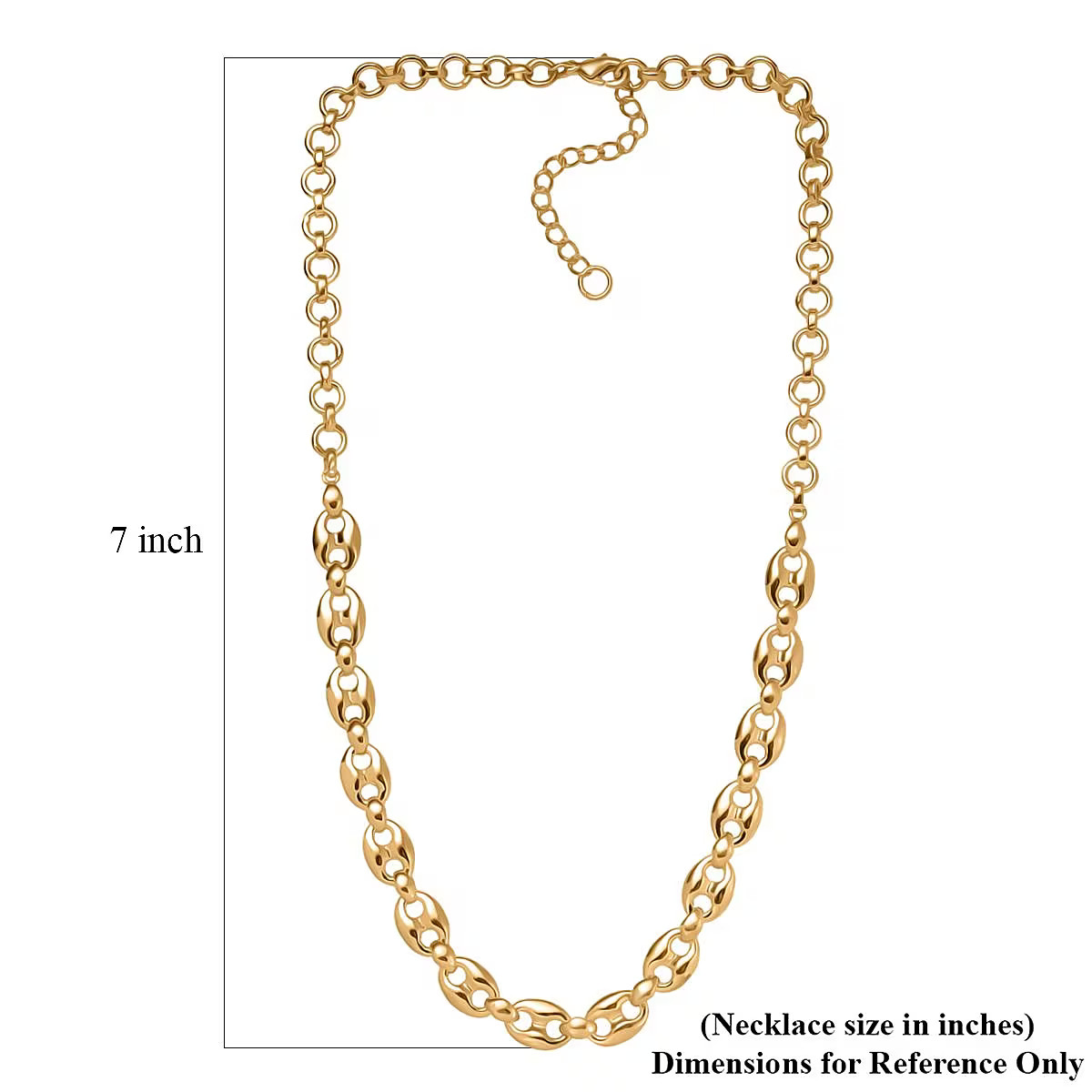 Mariner Link Necklace in 18K Yellow Gold Plated Bronze 18-20 Inches Christmas