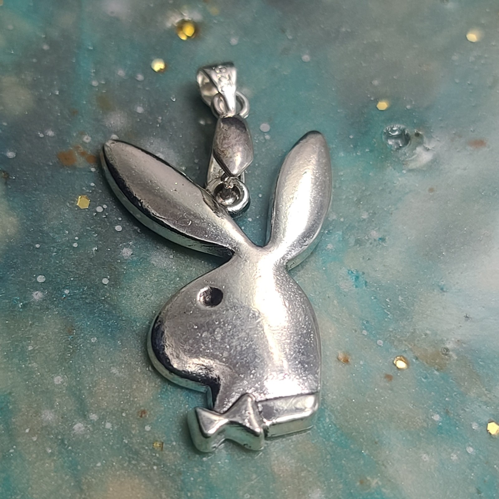Silver Play-Boy Bunny Pendant