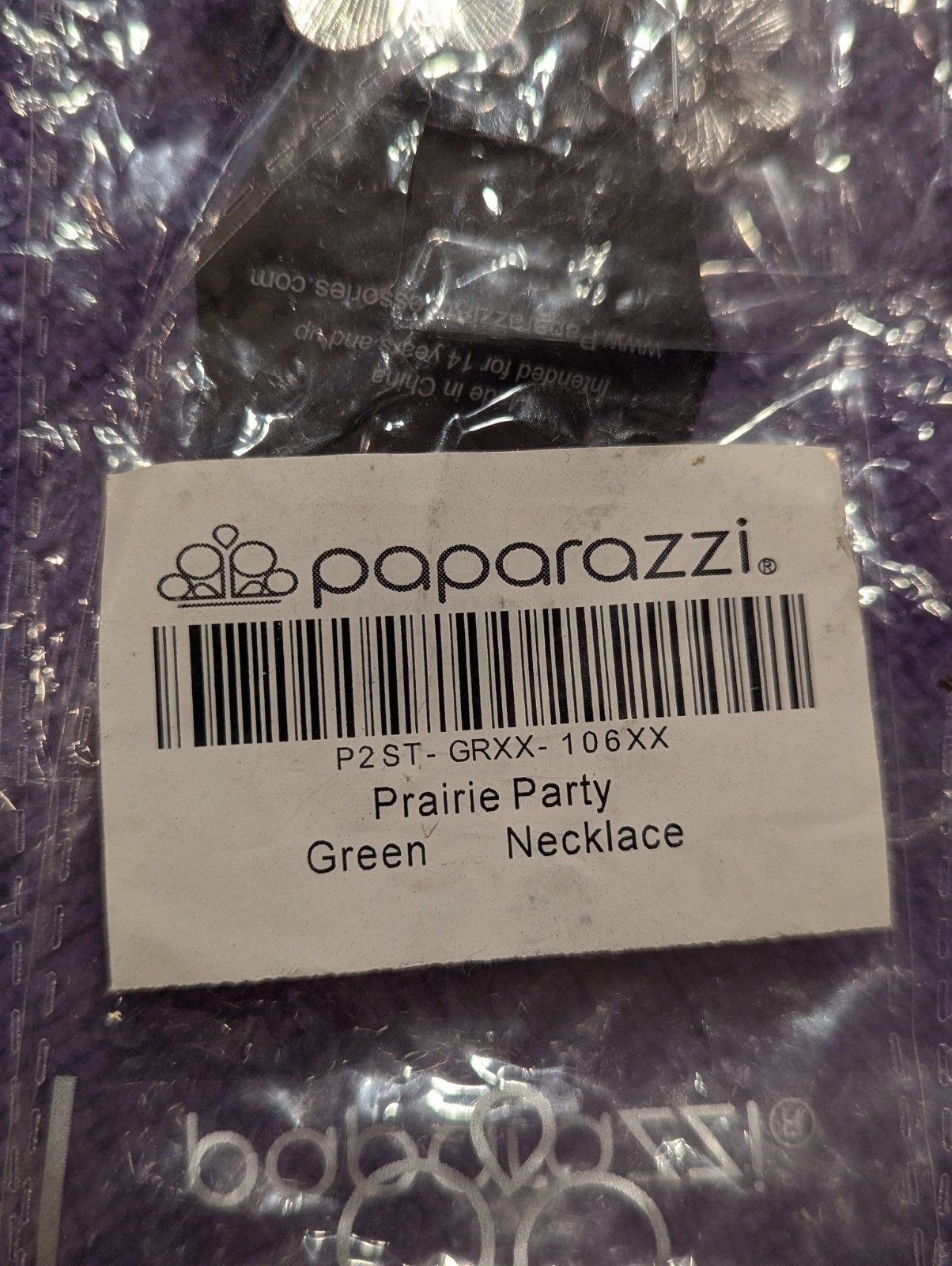 Paparazzi “Prairie Party” Green Flower Necklace And Earrings Set