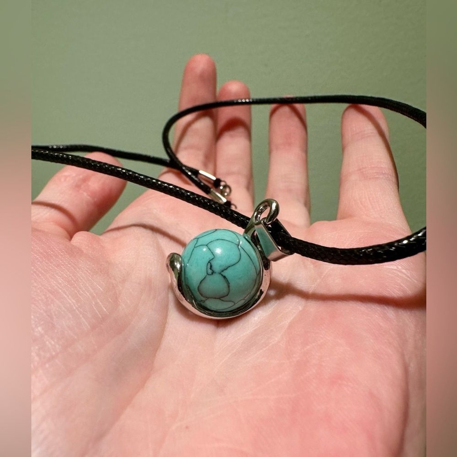 Turquoise Moon-Globe Necklace