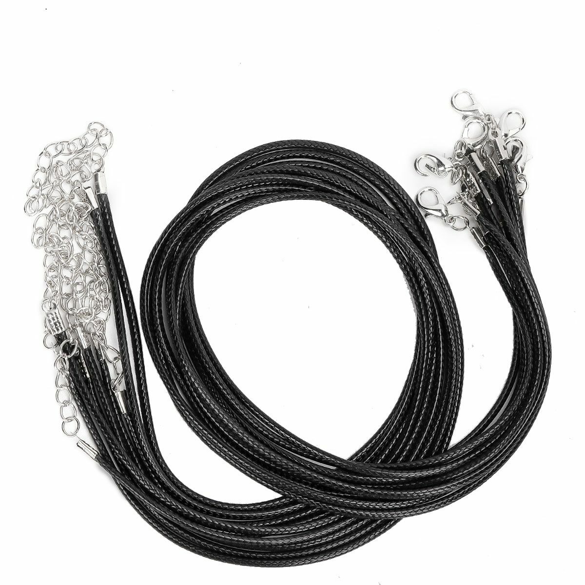 10-50X 18″ Necklace Leather Cord Chain Necklace Braided Leather Rope for Jewelry