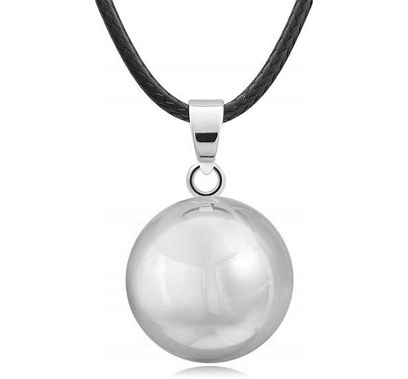 New 25mm Harmony Ball Round Silver Tone Chime Bell Bead Charm Pendant Necklace