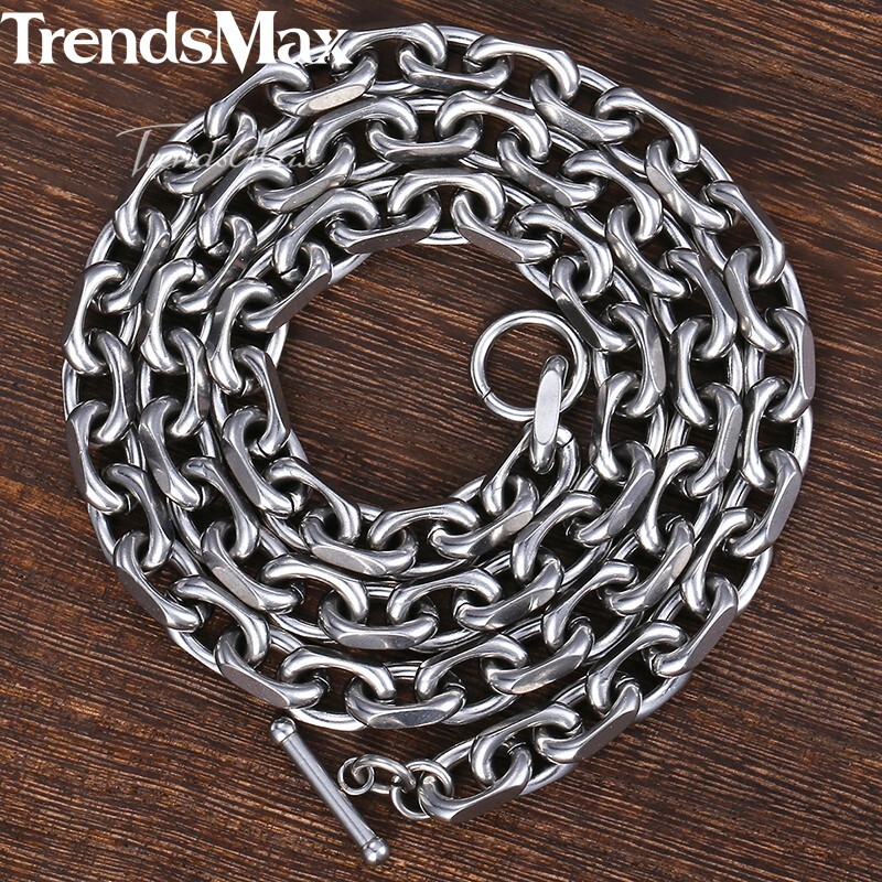 20″ Mens Boys Chain Silver CABLE Link 316L Stainless Steel Necklace Toggle Clasp