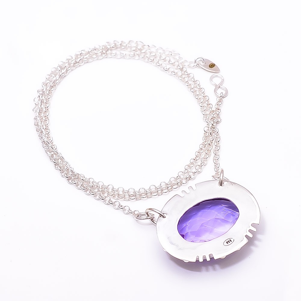 Colour Changing Alexandrite 925 Sterling Silver Chain Pendant 19-23″ CP8