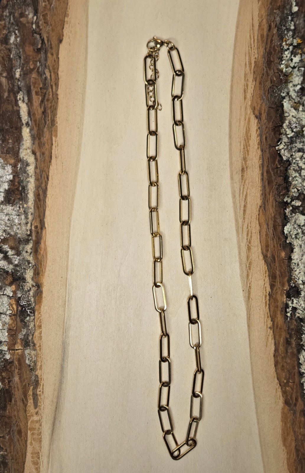 18k PVD Paperclip Necklace 6.5mm – 18in + 2in Extender