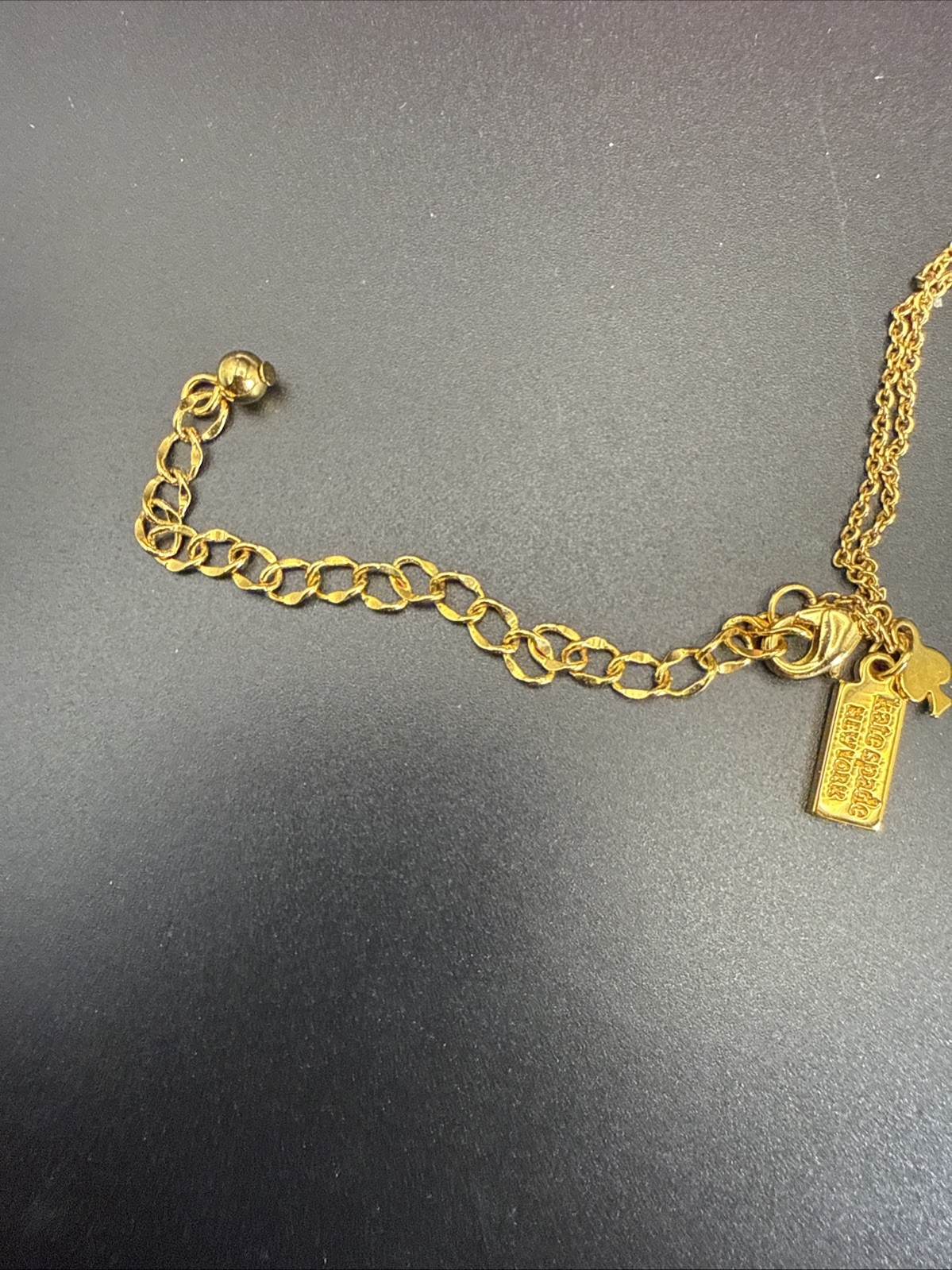 NEW Kate Spade Gold Tone Round N Initial Pendant Necklace 17-20” Adjustable