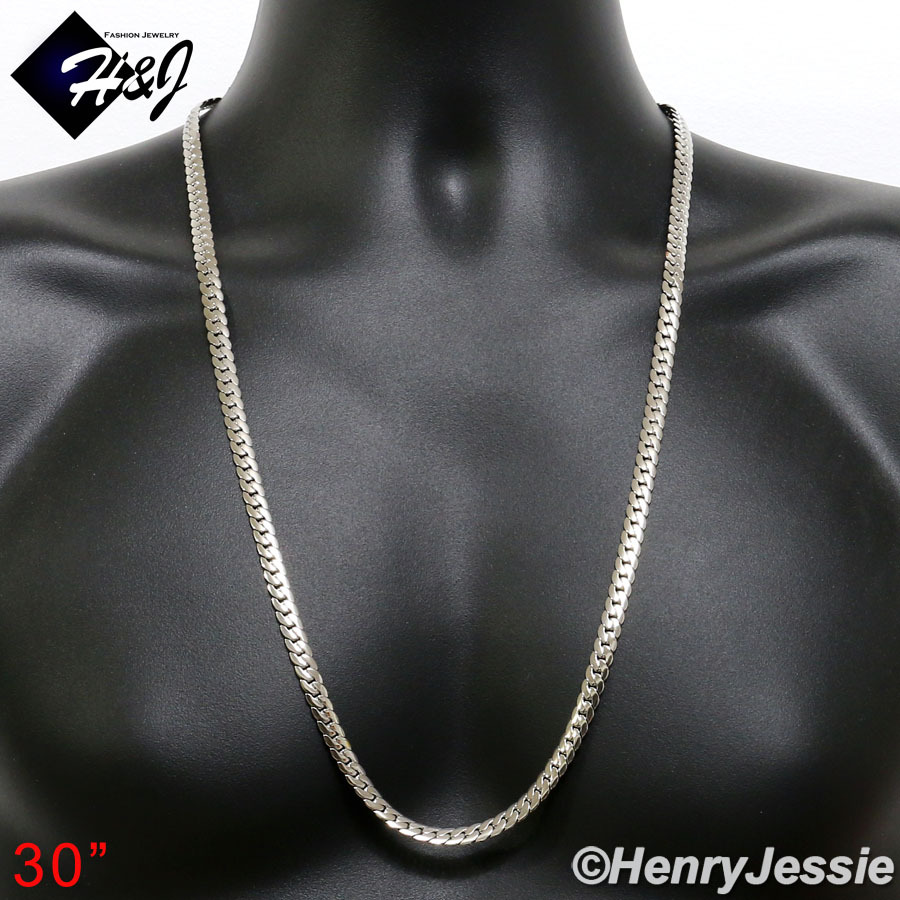 16-40″MEN Stainless Steel 6mm Silver Miami Cuban Curb Link Chain Necklace*N155