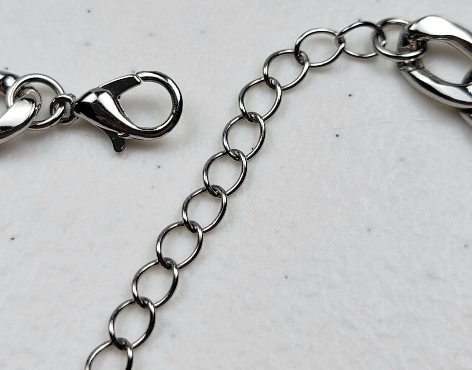Silver Plated Curb Chain Necklace 26.5″ Adjustable Adult Unisex 7.7 mm