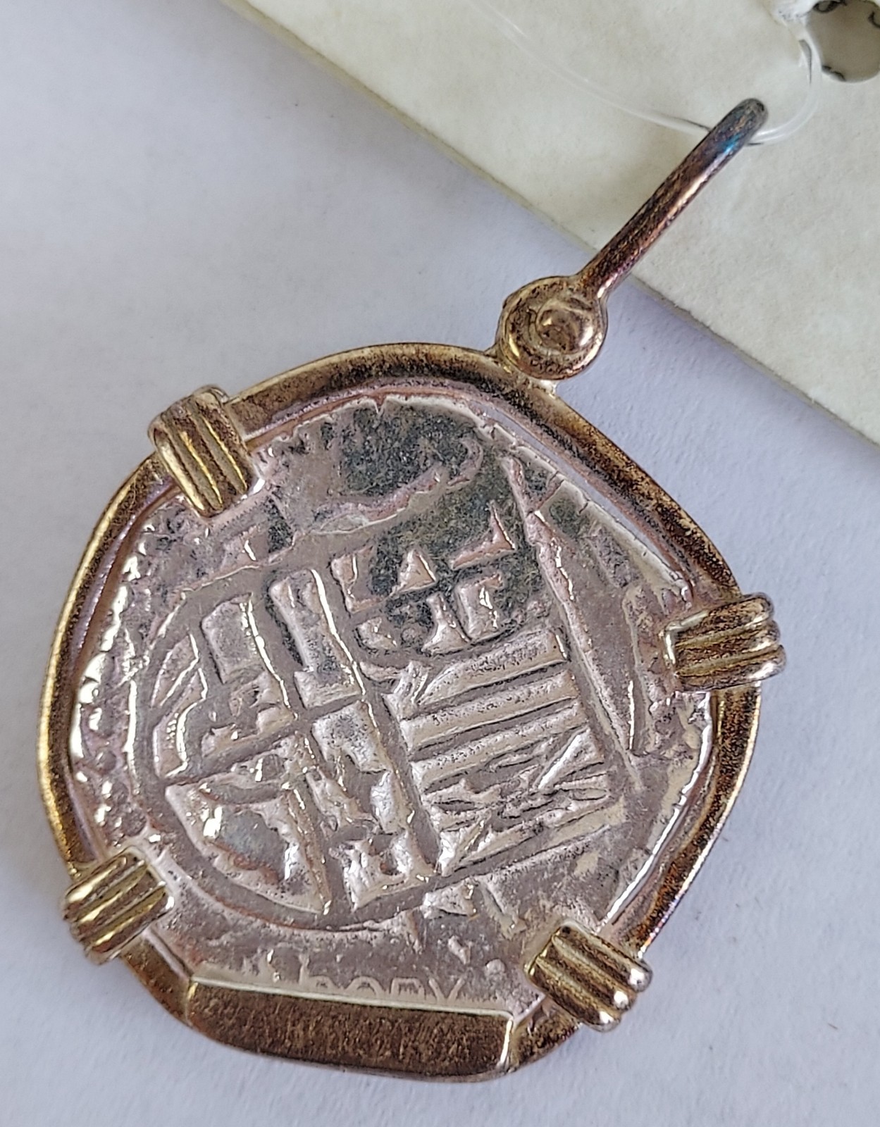 Atocha Sunken Jewelry MED Pieces of 8 Silver Coin Pendant ~ 14K Gold