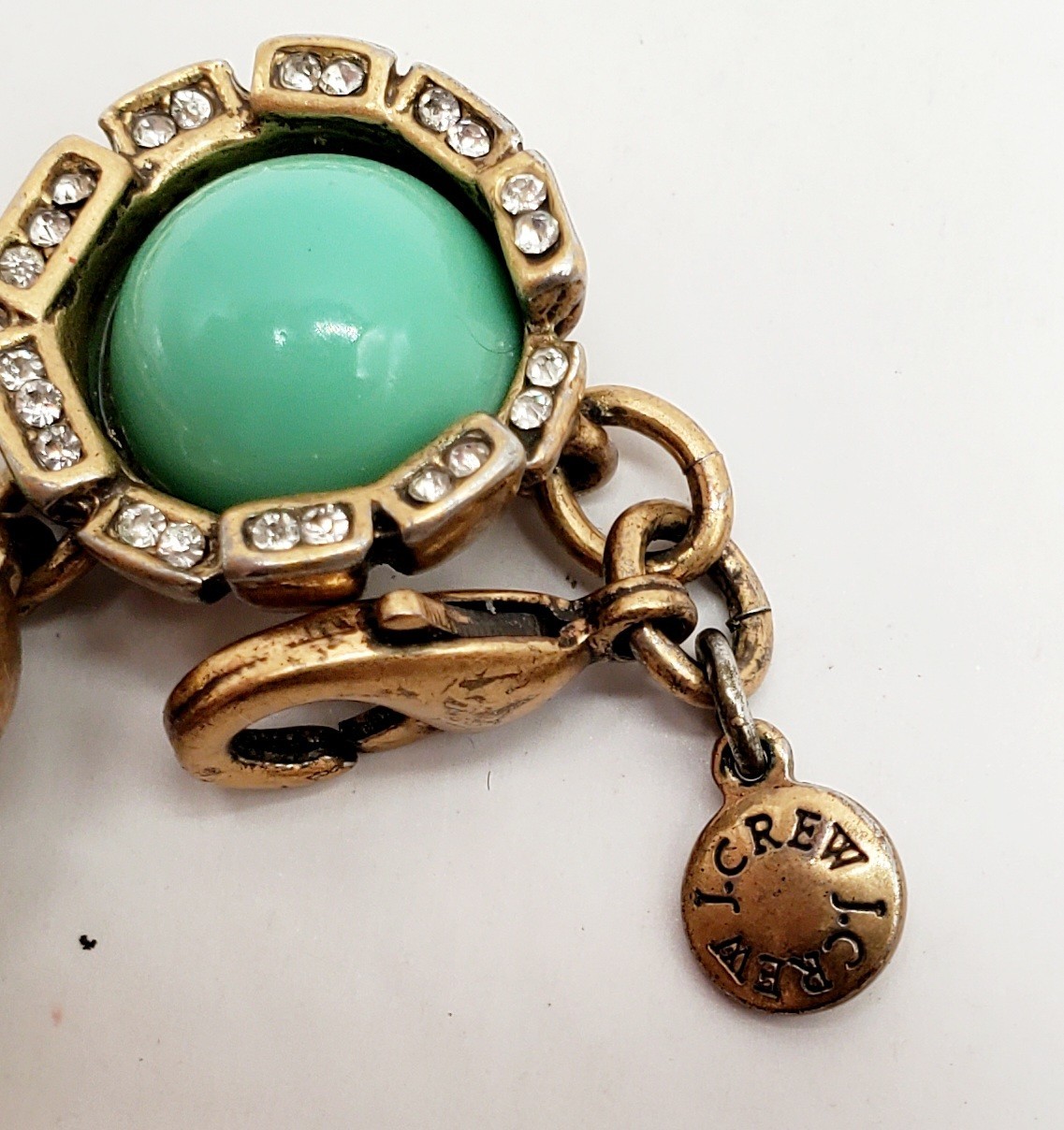 J Crew Statement Necklace Robin Egg Blue Turquoise Cabochons Crystals Signed