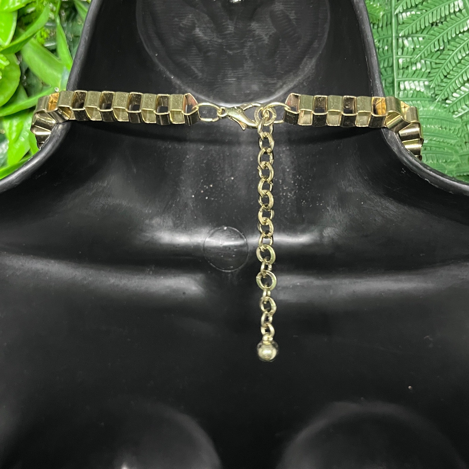 Ribbon Tiered Statement Bib Necklace Black Grey Gold Tone Woven Collar 3801