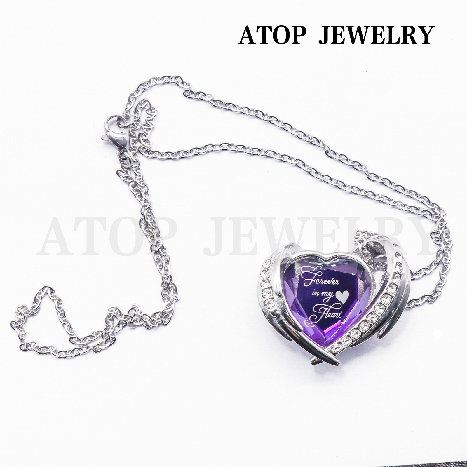 Heart Crystal Urn Necklace For Ashes Cremation Locket Pendant Memorial Jewelry