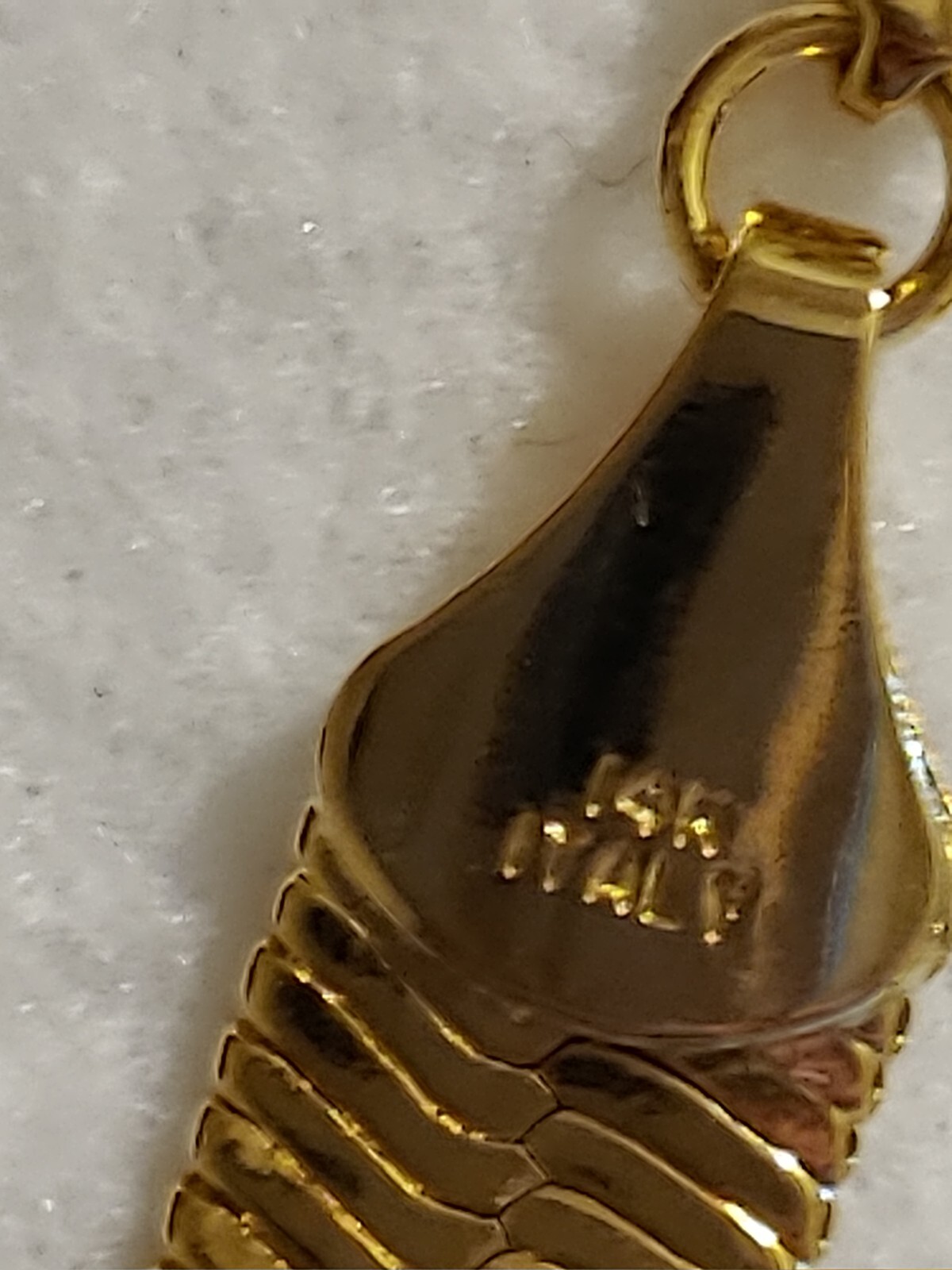 14K Gold Plated Italy Herringbone Necklace 9mm Wide x 24 in Long