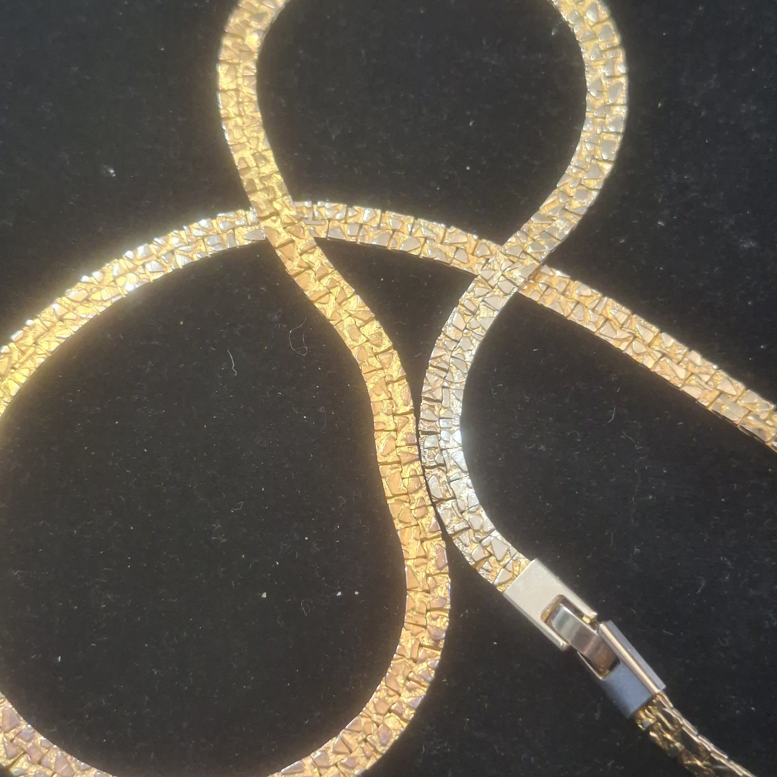 Vintage Gold Tone Nugget Chain Necklace 60cm